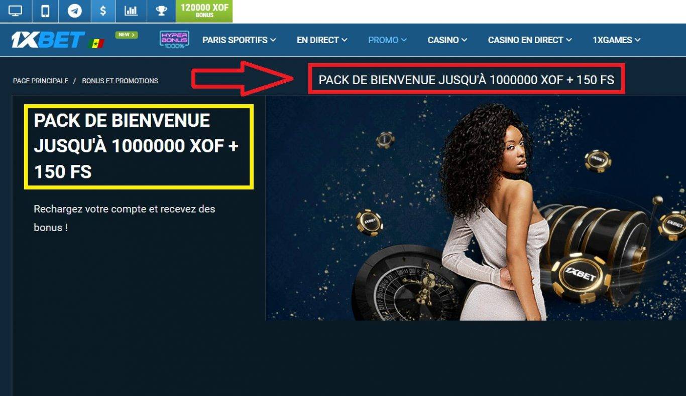 1xBet Bonus de bienvenue